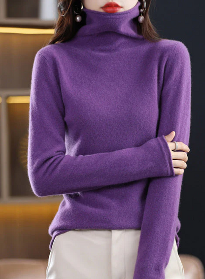 Helena Elegant Turtleneck Sweater Pure Wool