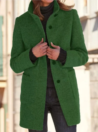 Eleganter Button-Down-Mantel Damen Stil - IdealeKleiden