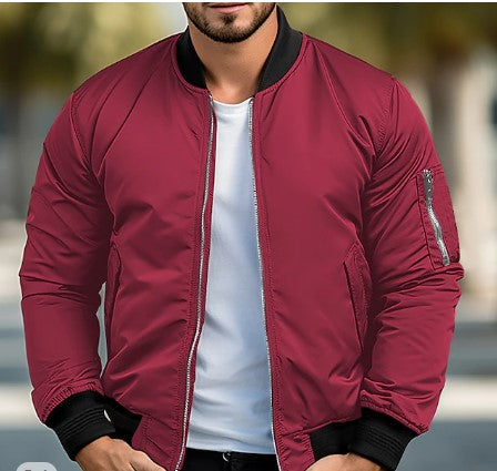 Herren Bomberjacke Schwarz Modern - IdealeKleiden