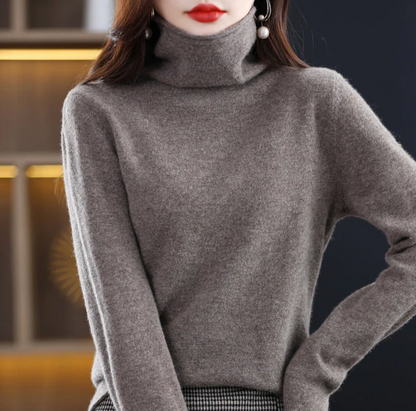 Helena Eleganter Rollkragenpullover Reine Wolle - IdealeKleiden