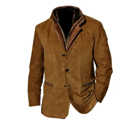 Stylish Blazer with Buttons and Stand-Up Collar