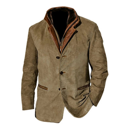 Stylish Blazer with Buttons and Stand-Up Collar