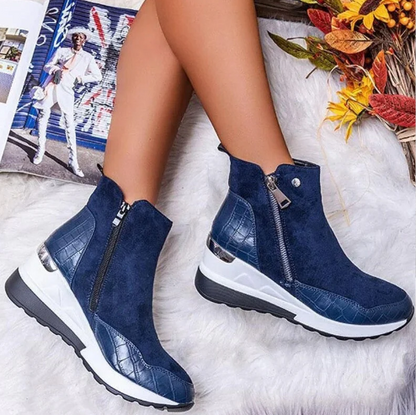 Warm Winter Boots for Women High with Zipper