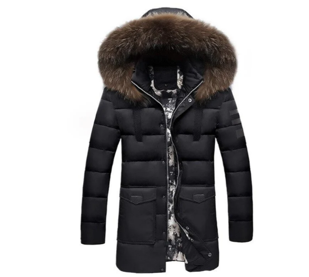 Men's Transition Jacket with Fur Trim, Elegant