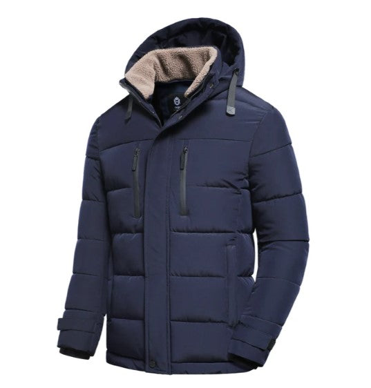 Men's Winter Jacket Detachable Hood Modern