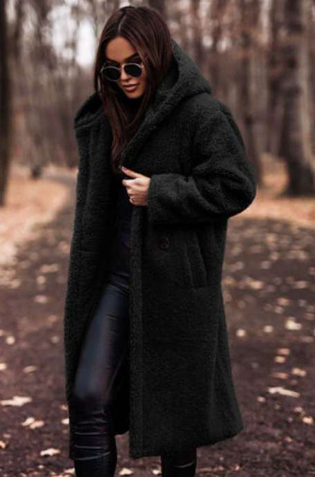 Laura - Stylish Long Teddy Coat