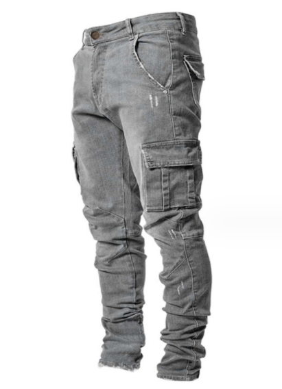 Men's Slim Fit Denim Cargo Pants