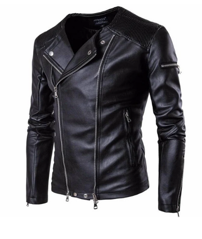 Motorcycle Jacket Leather Look Biker Style