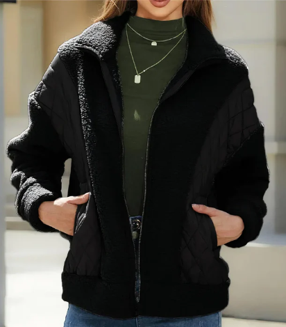Women's Sherpa Jacket Quilted Vest Warm Elegant