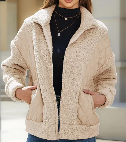 Women's Soft Quilted Sherpa Fleece Jacket