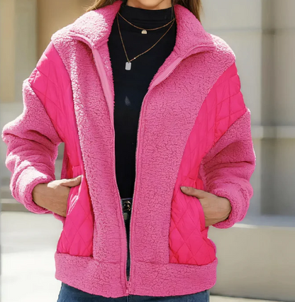 Women's Soft Quilted Sherpa Fleece Jacket