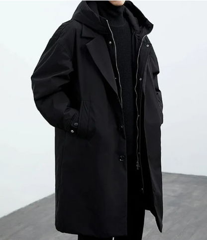 Men's Trench Coat XXL Hooded Raincoat