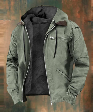Robust Men's Jacket Hood Zipper Soft Fleece