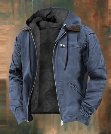 Robust Men's Jacket Hood Zipper Soft Fleece