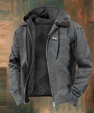 Robust Men's Jacket Hood Zipper Soft Fleece