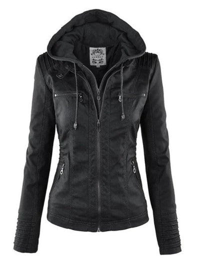 Women's Black Leather Jacket Style