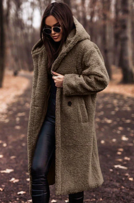 Laura - Stylish Long Teddy Coat
