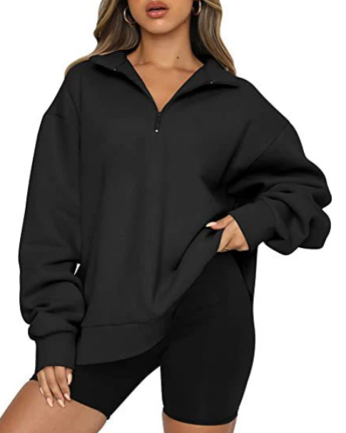 Women's Sweatshirt with Collar, Elegant Style