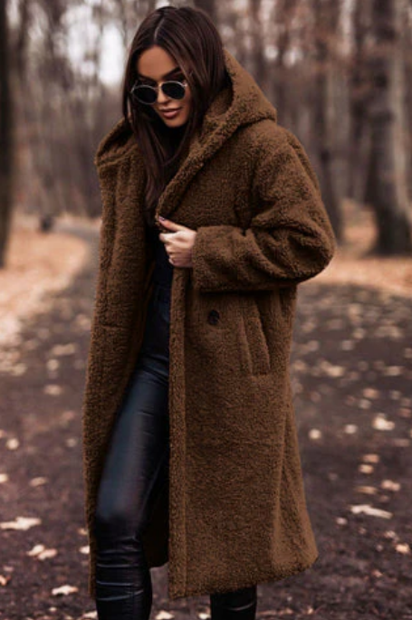 Laura - Stylish Long Teddy Coat