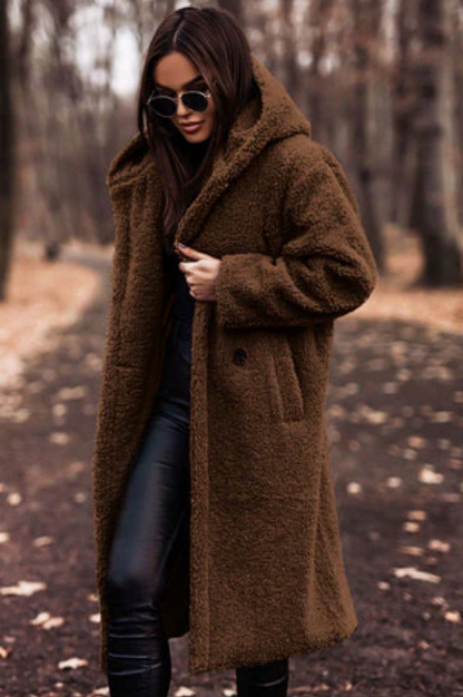 Laura - Stylish Long Teddy Coat