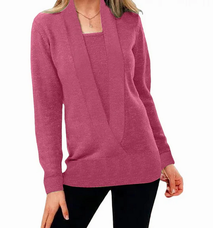 Unique Knitted V-Neck Sweater for Women