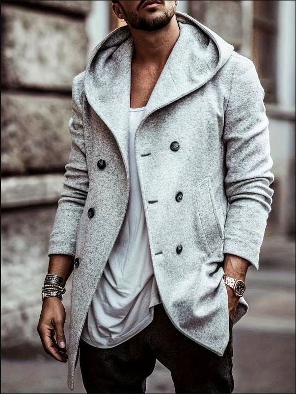 Men's Warm Hooded Long Sleeve Parka