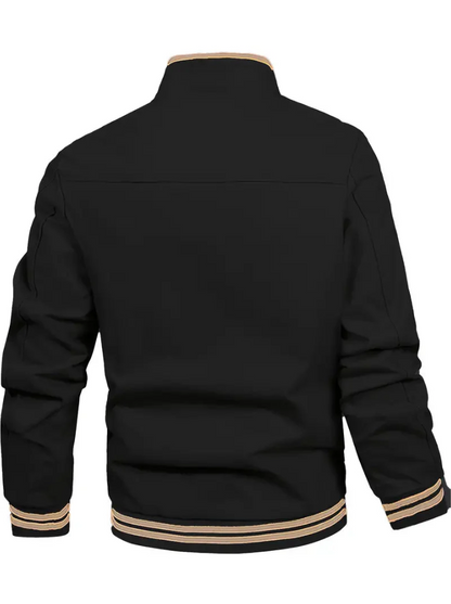 Stylische Herrenjacke Stehkragen Komfortabel - IdealeKleiden