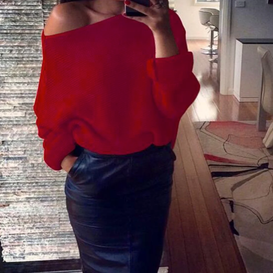 Stylish Women's Off-the-Shoulder Elegant Sweater