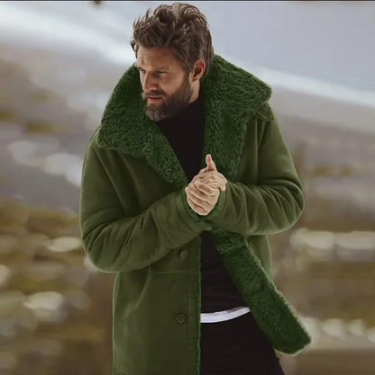 Winter Coat with Fur Collar Luxury Design