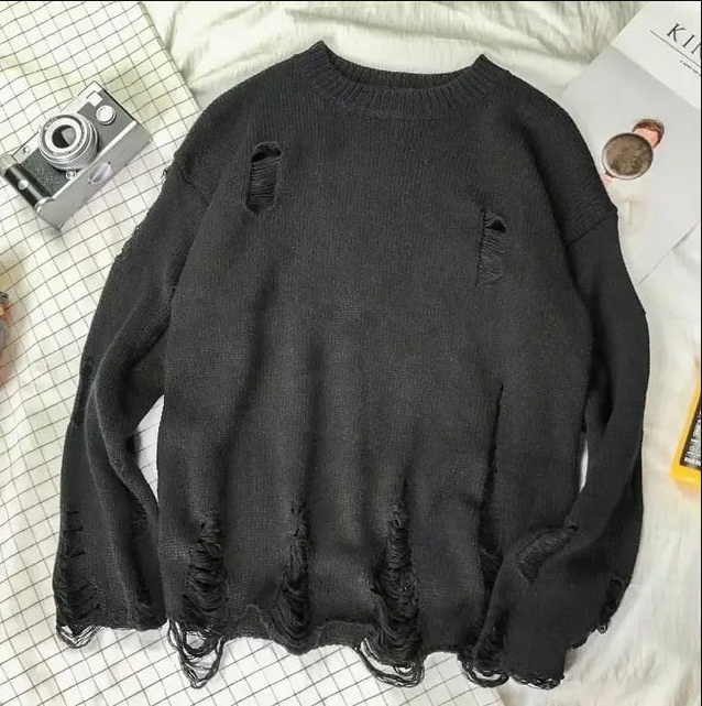 Sweater with Openwork Pattern Trendy Style