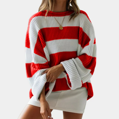Women's Sweater Large Stripes Modern Comfort