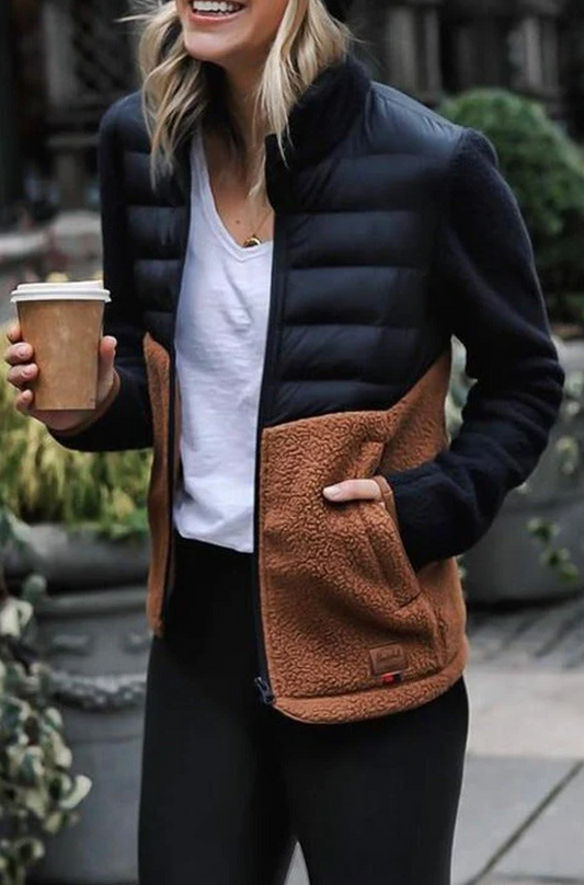 Elegante Damenjacke Stehkragen Herbst Winter Trend - IdealeKleiden
