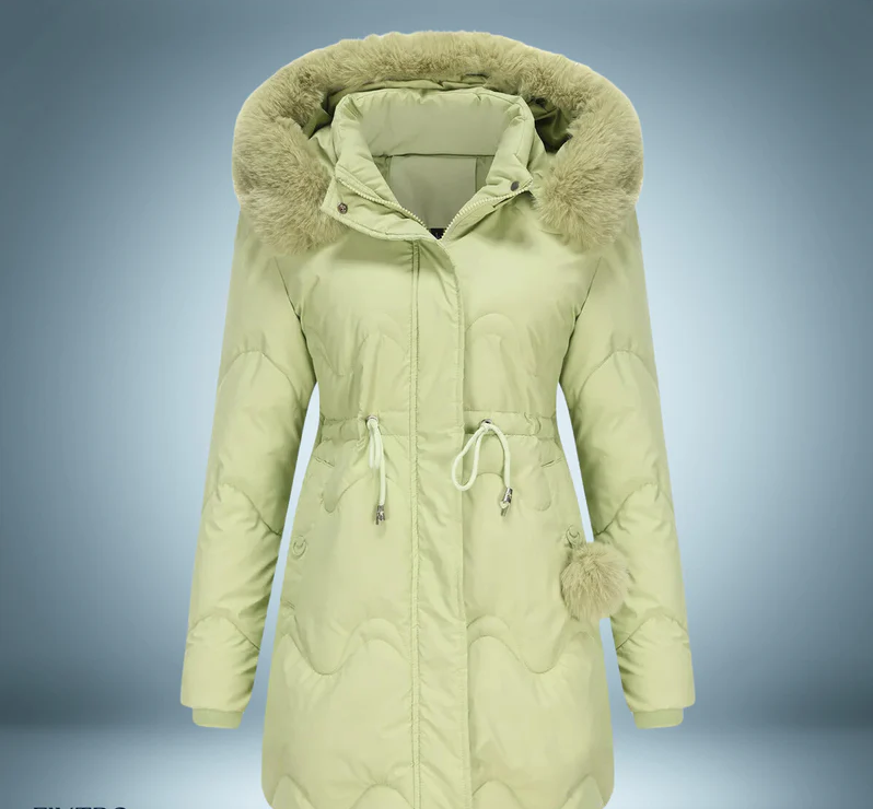 Colorful parka with soft fur collar