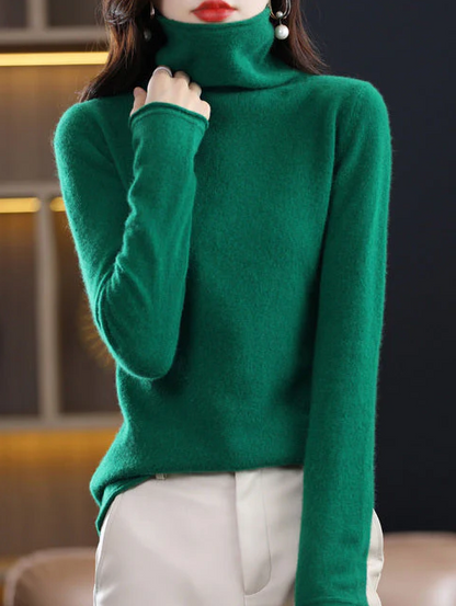 Helena Elegant Turtleneck Sweater Pure Wool