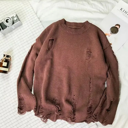 Sweater with Openwork Pattern Trendy Style