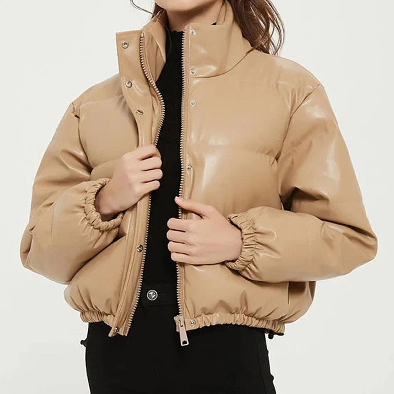 Short Bomber Jacket Zipper Sporty
