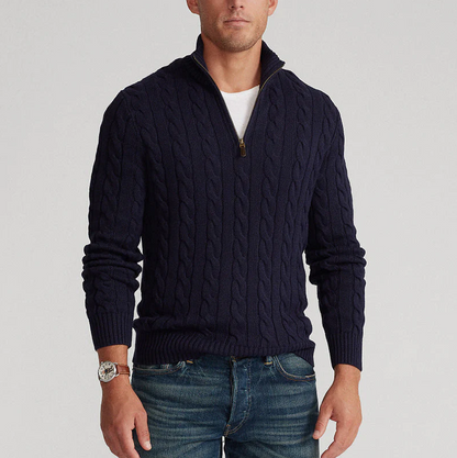 Wool Jumper with Half-Zip