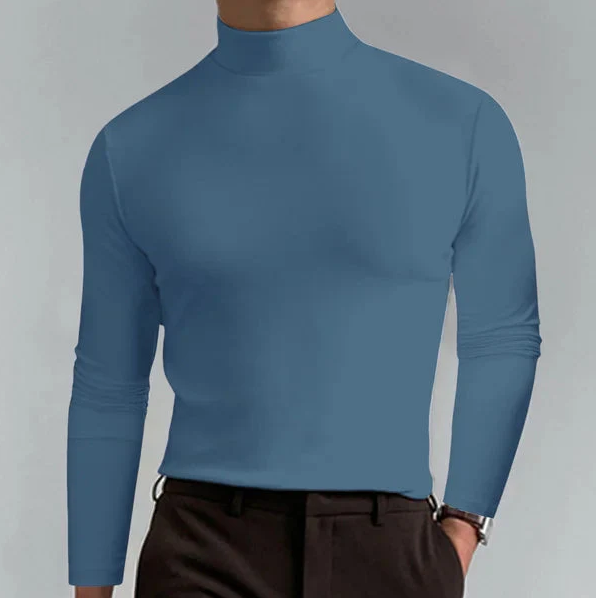 Slim Fit Rollkragen Pullover Langarm