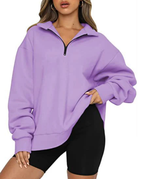 Women's Sweatshirt with Collar, Elegant Style