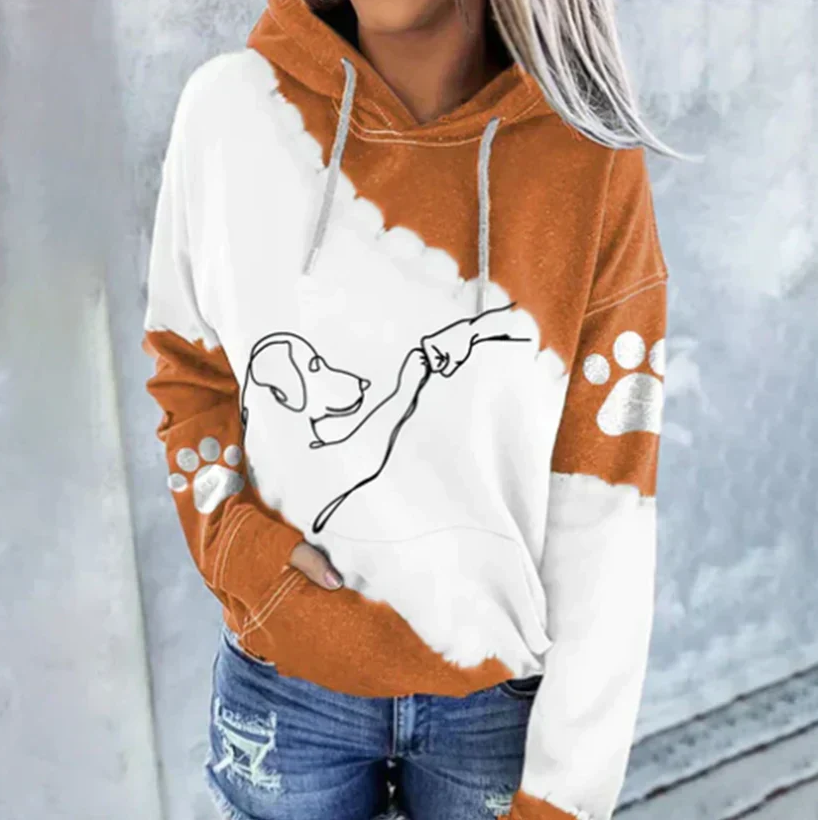 Women's Funny Dog Print Hoodie