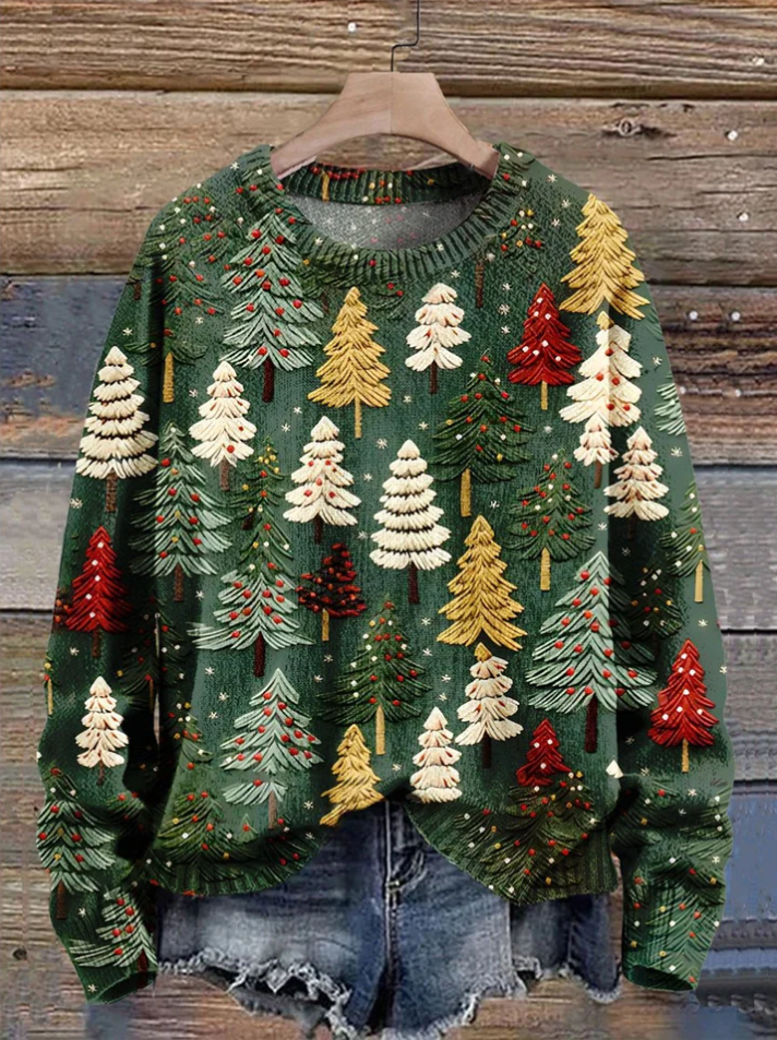 Christmas sweater tree motif