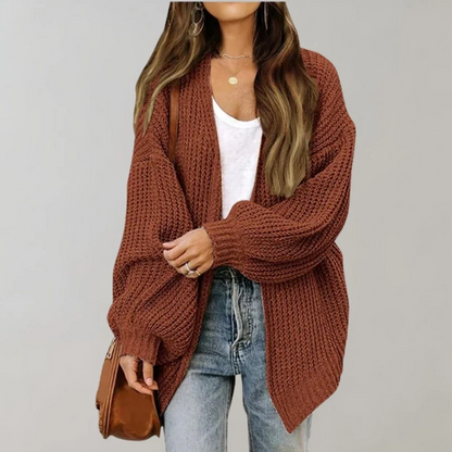 Casual Ladies' Cardigan Comfortable Cinch-Waist