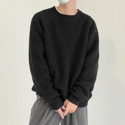 Comfortable Knitted Round Neck Sweater White