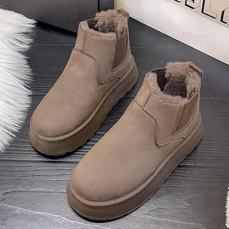 Damen Stiefeletten Warm Bequem