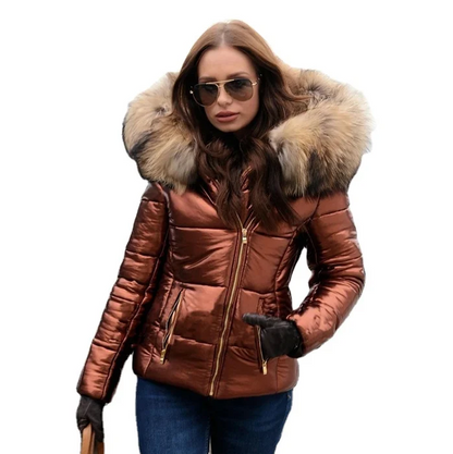 Elegant Women's Winter Coat with Faux Fur