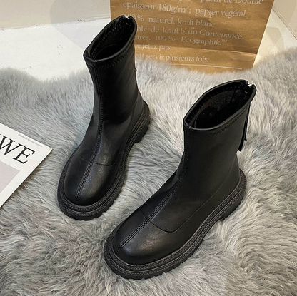 Damen Stiefel Modern Lederoptik