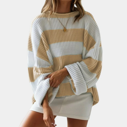 Women's Sweater Large Stripes Modern Comfort