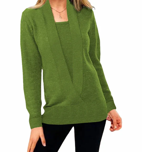 Unique Knitted V-Neck Sweater for Women
