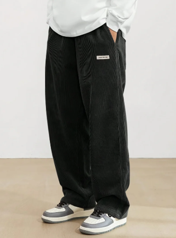 Men's Brown Corduroy Trousers with Multiple Pockets