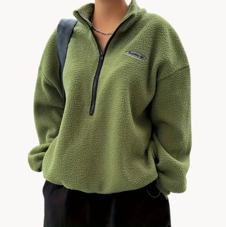 Damen Pullover Modern Reißverschluss
